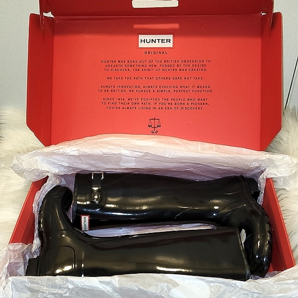 Hunter Original Tall Gloss Rain Boots Black - Picture 7 of 16